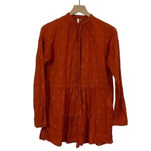 Anthropologie Pilcro Tiered Tunic Blouse - Orange - XS